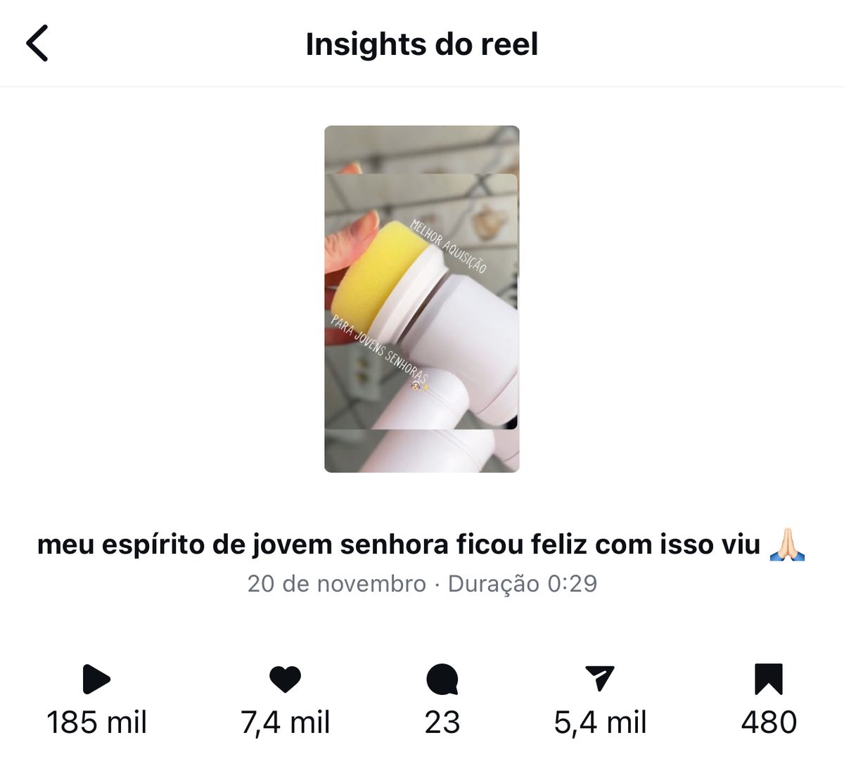 Insights do Reel — 185 mil views
